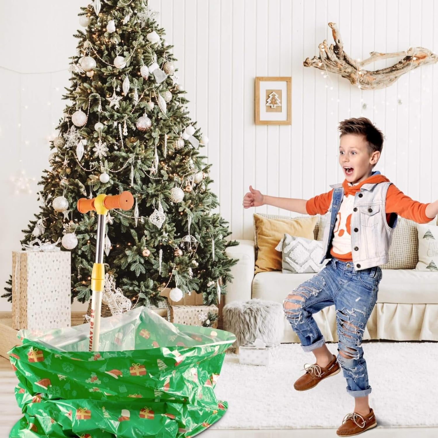 Jumbo Extra Large Christmas Bags with Name Tag Card and String (3 PCS)