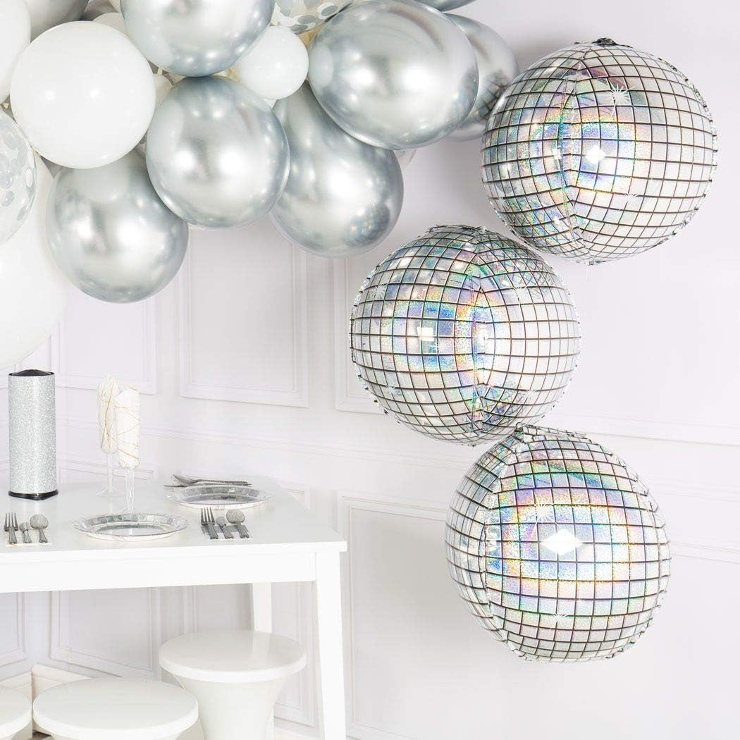 100Pcs Metallic Silver Latex Balloons Various Sizes Chrome Balloon 18/12/10/5 Inch Helium Balloon Perfect for Birthday Valentines Baby Shower Bridal Shower Wedding Anniversary Balloons