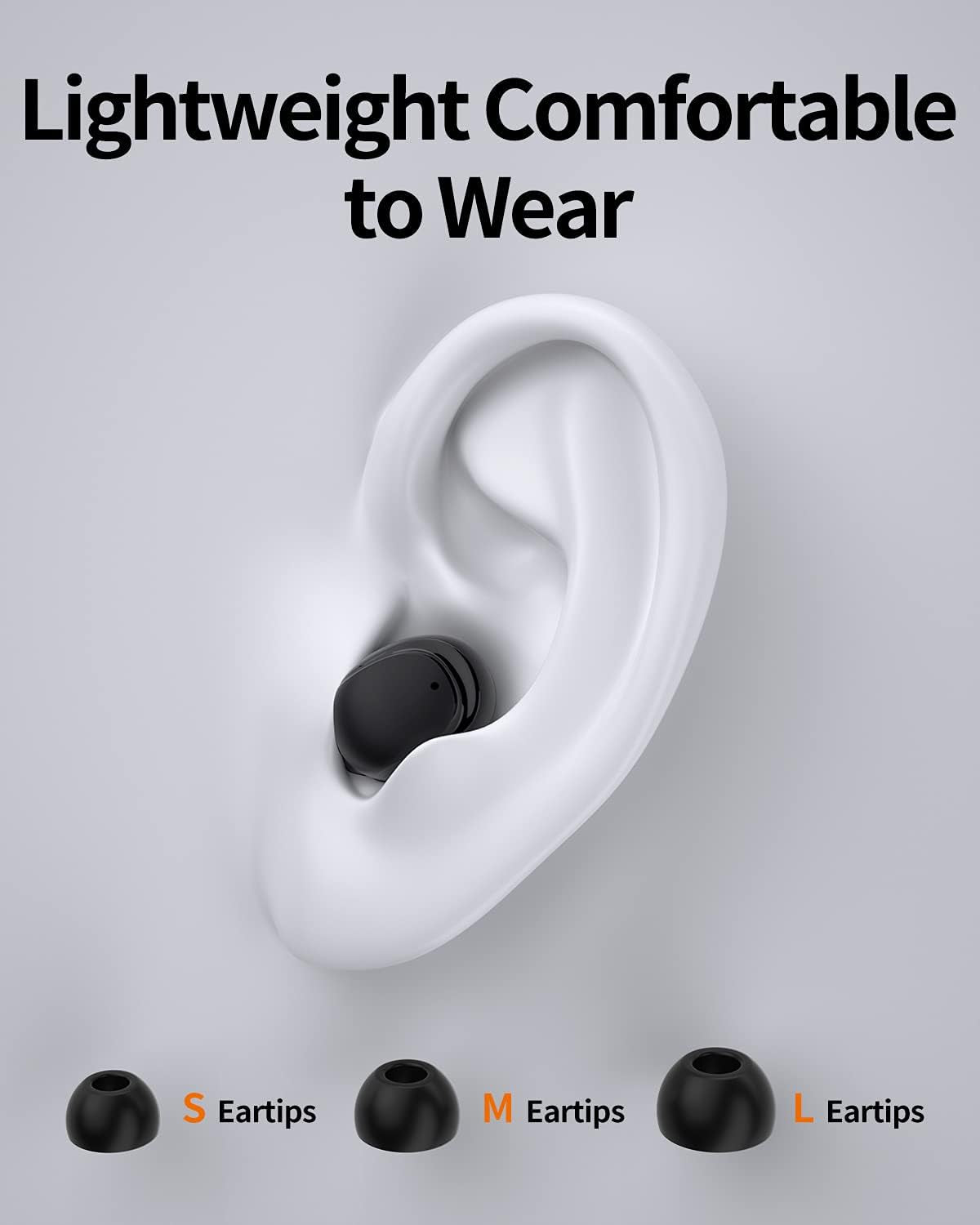 Wireless Earbuds Bluetooth 5.0 Earbuds for Ios Android Mini Earbuds Comfortable True Wireless Earbuds with Microphone Wireless in Ear Earphones Sweatproof 18Hrs Playtime Wireless Headphone Black