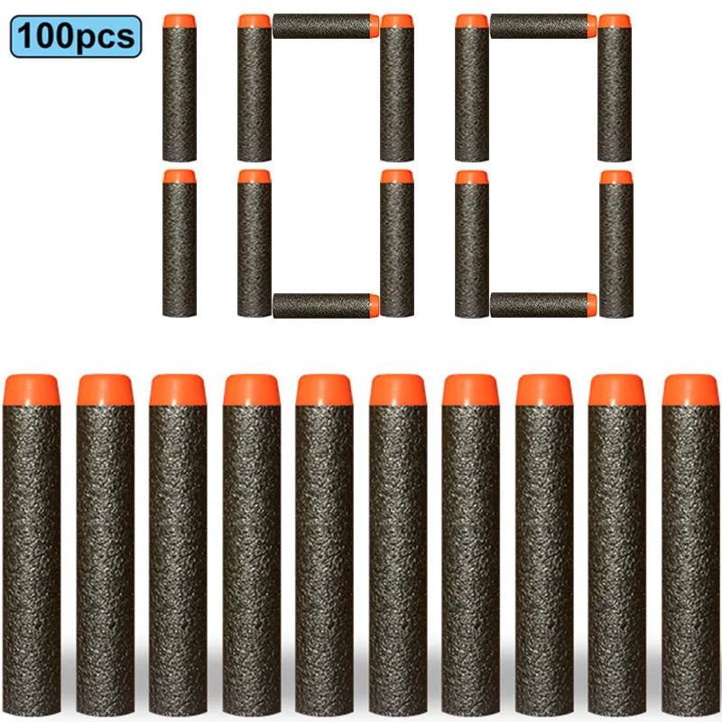7.2cm 100pcs For Nerf Soft Bullets Darts Round Head Refill Sponge Darts Kids Children Toy Gun Bullets For NERF N-Strike Blasters