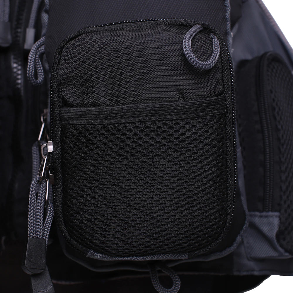 Fly Fishing Vest Adjustable Size Multiple Pockets Bass Fishing Mesh Backpack for Men and Women
