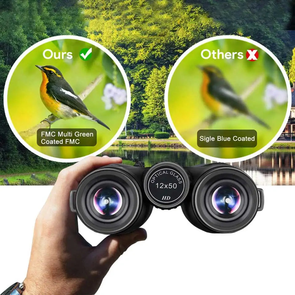 Maifeng 12x50 Jumelles Telescopio Binoculars High Power Telescope High Magnification Hunting Tools Bak4 Prismaticos Binoculares