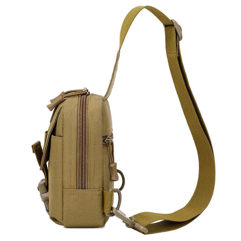 Tactical Chest Bag Military Trekking Pack EDC Sports Bag Shoulder Bag Crossbody Pack Assault Pouch for Hiking Cycling Campinga