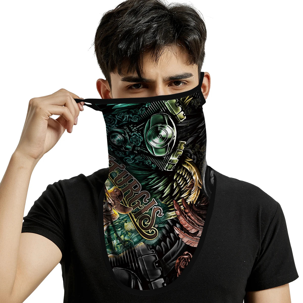 Motorcycle Mask Breathable Ice Silk Multifunctional Ear Hanging Mask Mountaineering Skiing Neck Protection Triangle Scarf Summer