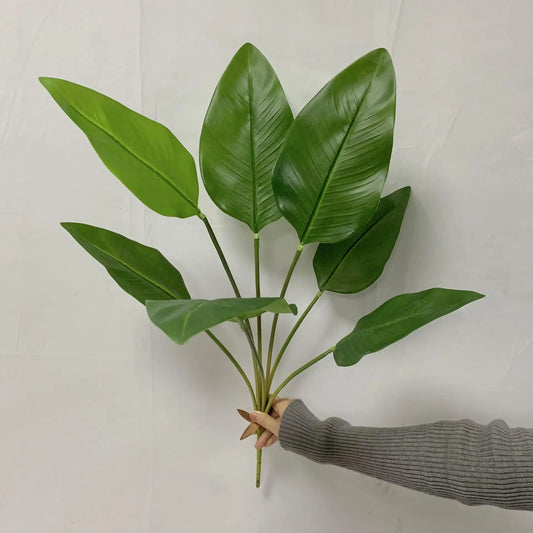 New Artificial Plantain Leaf Long Branch Fake Plants for DIY Party Wedding Room Decor Simulated Plants for Outdoor Decoration