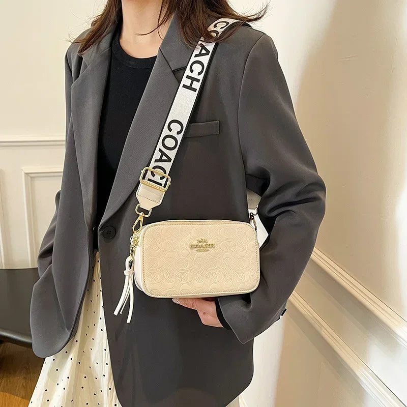 2025 High-end Camera Crossbody Bag Women's Niche Emboss Square Design Fashion Bag