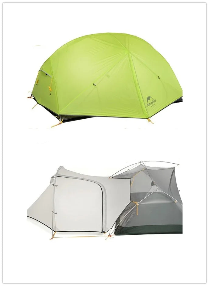 Naturehike-Mongar 2 Camping Tent, Double Layers, Waterproof, Ultralight Dome Tent, 2 Person