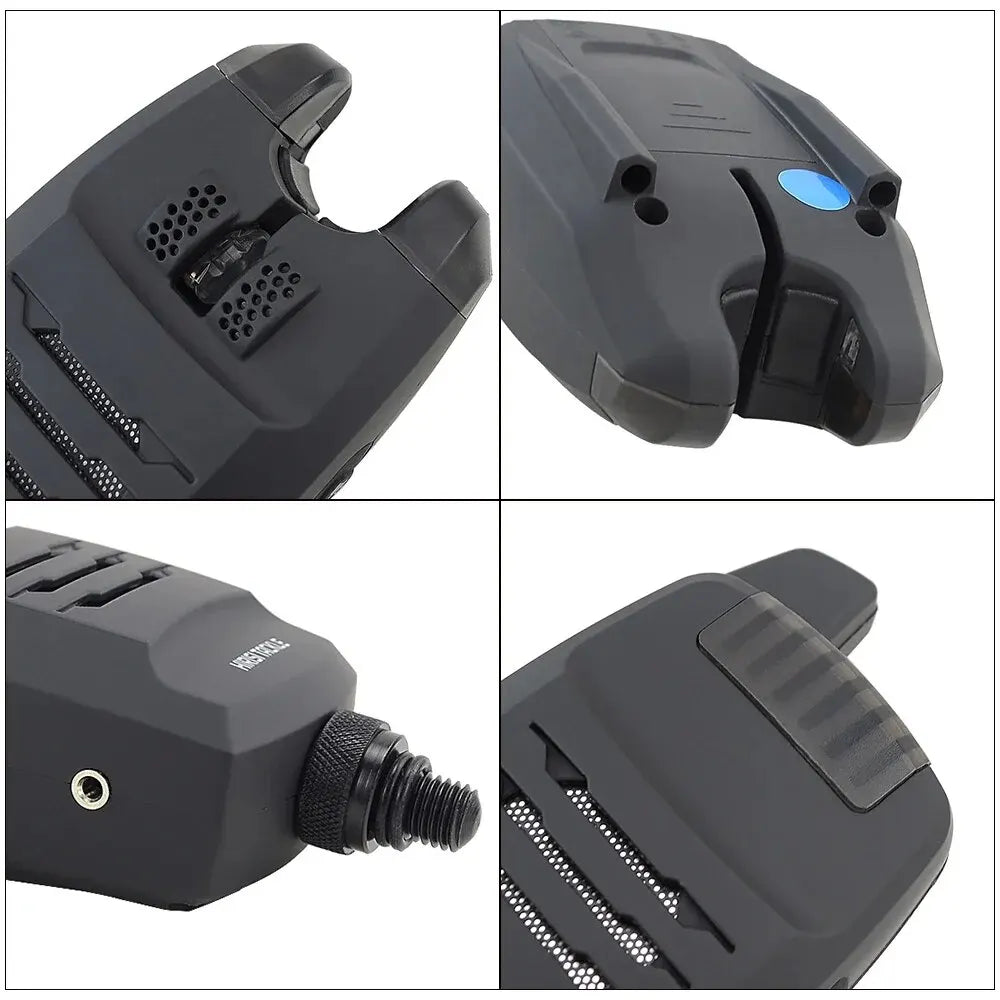 Hirisi 1+4 Carp Fishing Alarm Set Sounds and LED Alarming Wireless Fishing Bite Indicator Electronic with Snag Ear Bar B1228