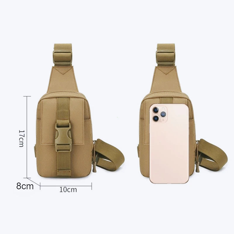 Tactical Chest Bag Military Trekking Pack EDC Sports Bag Shoulder Bag Crossbody Pack Assault Pouch for Hiking Cycling Campinga