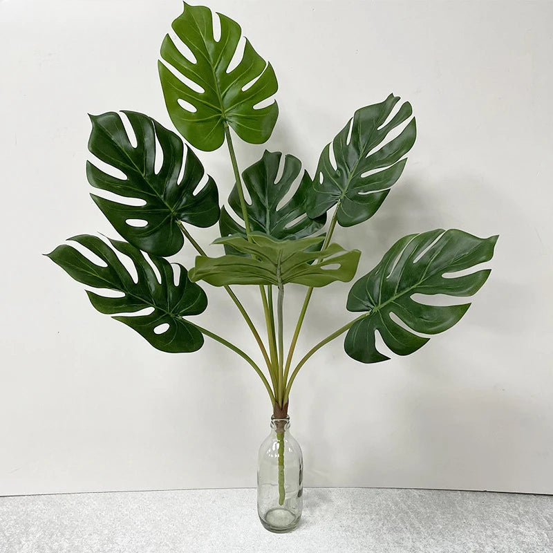 New Artificial Plantain Leaf Long Branch Fake Plants for DIY Party Wedding Room Decor Simulated Plants for Outdoor Decoration