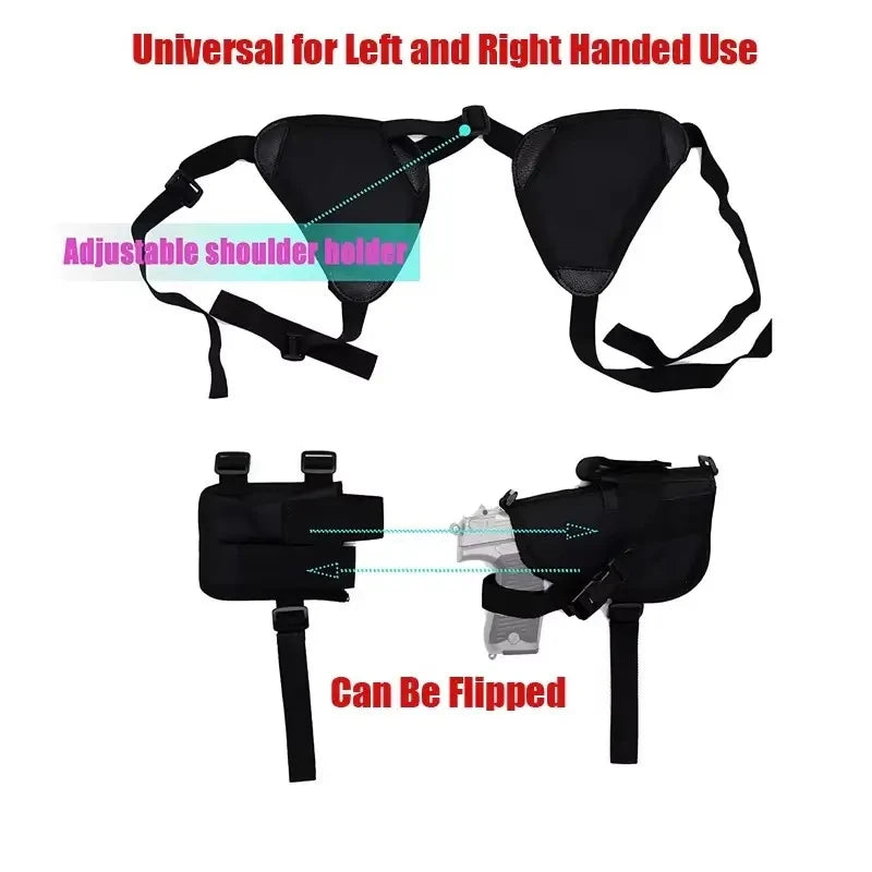 Concealed Shoulder Holster Gun Accessories Universal Left Right Hand Pistol Gun Carry Pouch Holster Adjustable Design  Secure