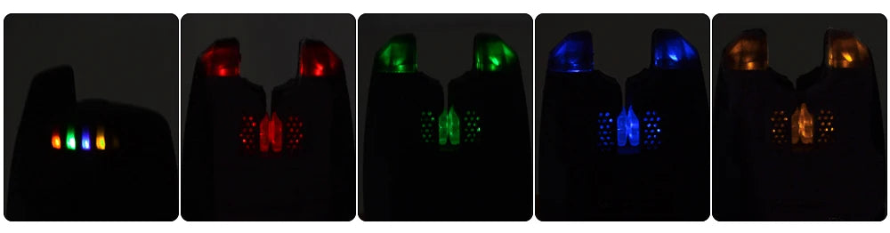 Hirisi 1+4 Carp Fishing Alarm Set Sounds and LED Alarming Wireless Fishing Bite Indicator Electronic with Snag Ear Bar B1228