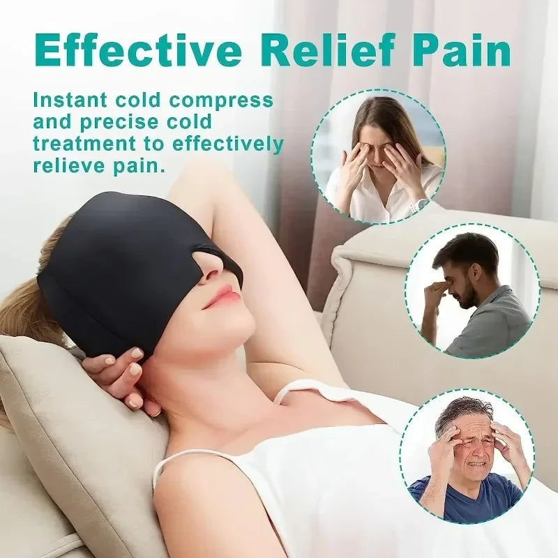 Migraine Relief Hat headache hat Gel Hot Cold Therapy Ice Cap For Relieve Pain Ice Hat Eye Mask