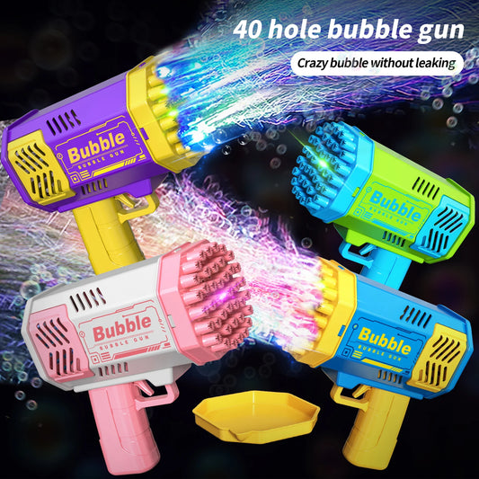 40 Hole Bubble Gun Outdoor Wedding Atmosphere Unisex Birthday Gift (Excluding Bubble Liquid and Battery)