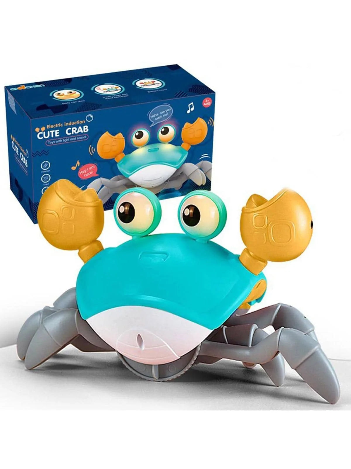 Crawling crab toy with music, electronic crawling toy that automatically avoids obstacles when encountering them