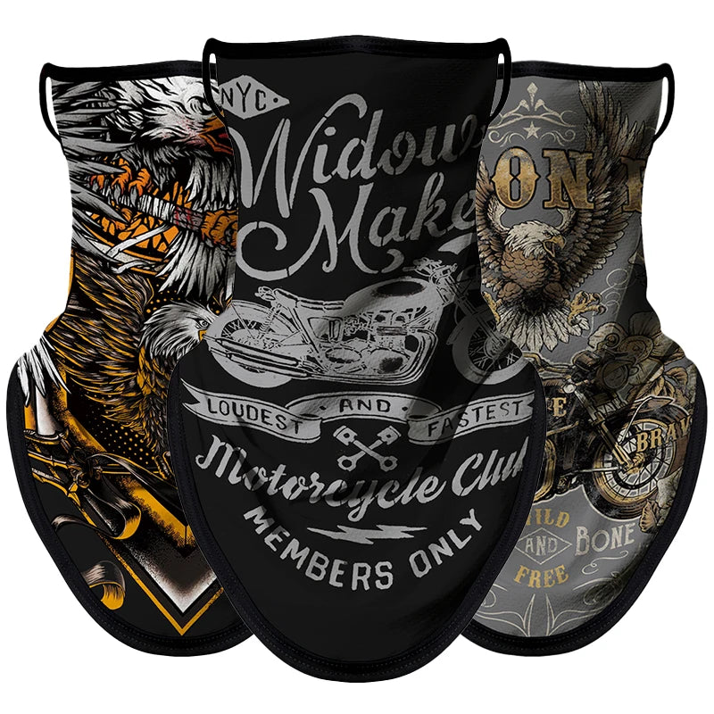 Motorcycle Mask Breathable Ice Silk Multifunctional Ear Hanging Mask Mountaineering Skiing Neck Protection Triangle Scarf Summer