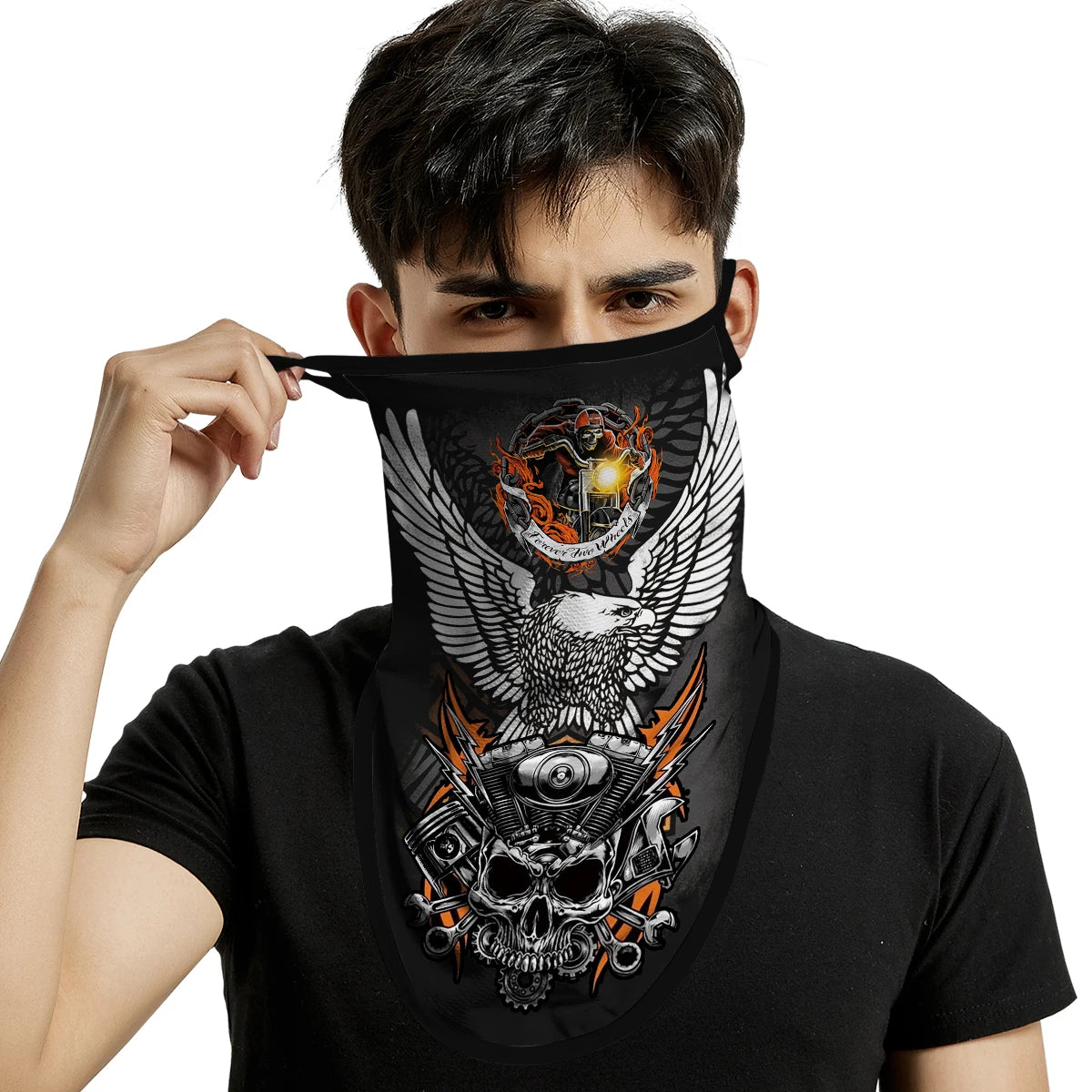 Motorcycle Mask Breathable Ice Silk Multifunctional Ear Hanging Mask Mountaineering Skiing Neck Protection Triangle Scarf Summer