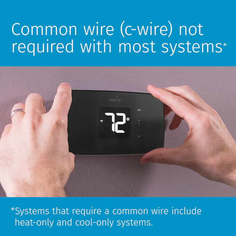 Sensi Black Smart Compatible Smart Thermostat with Wi-Fi Compatibility