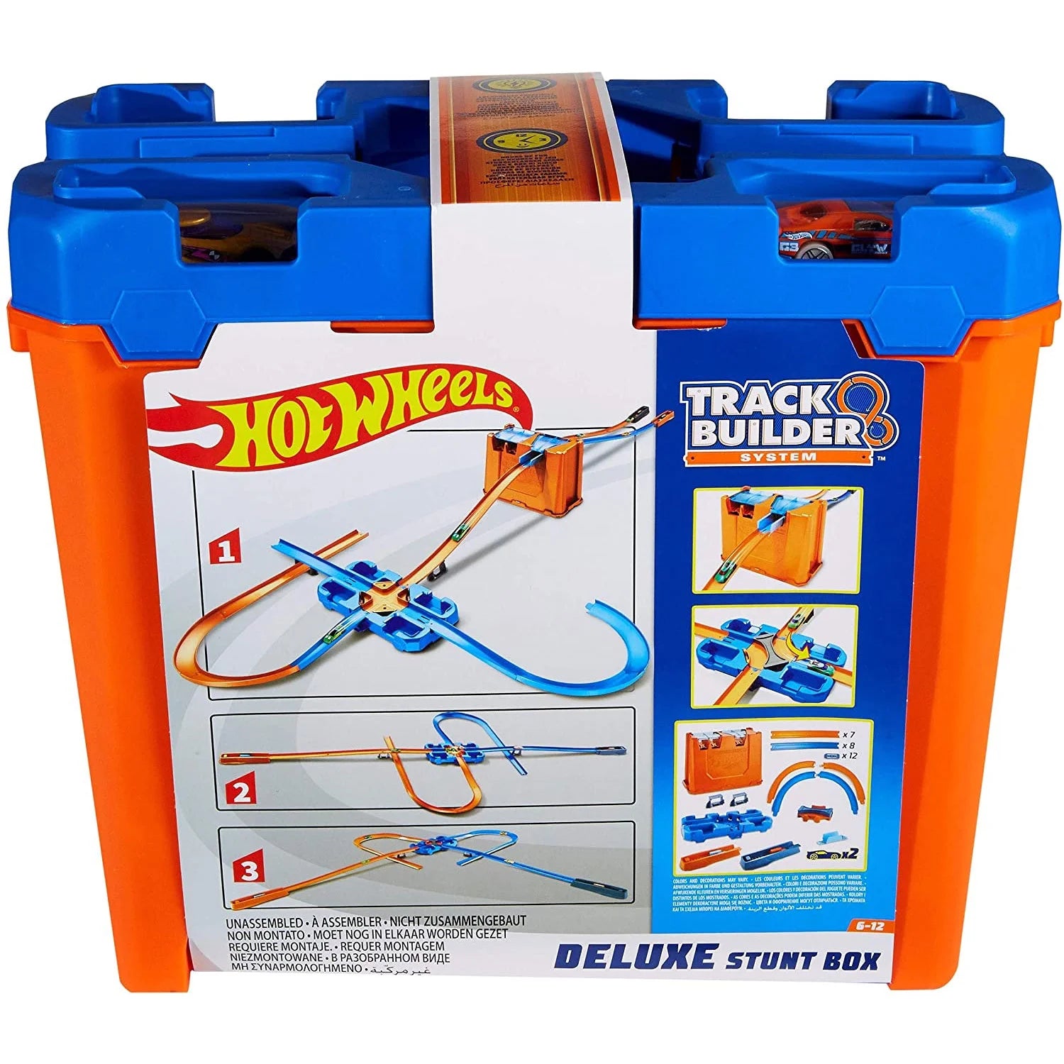 Toy Car Track Builder Deluxe Stunt Box with 15 Feet of Track