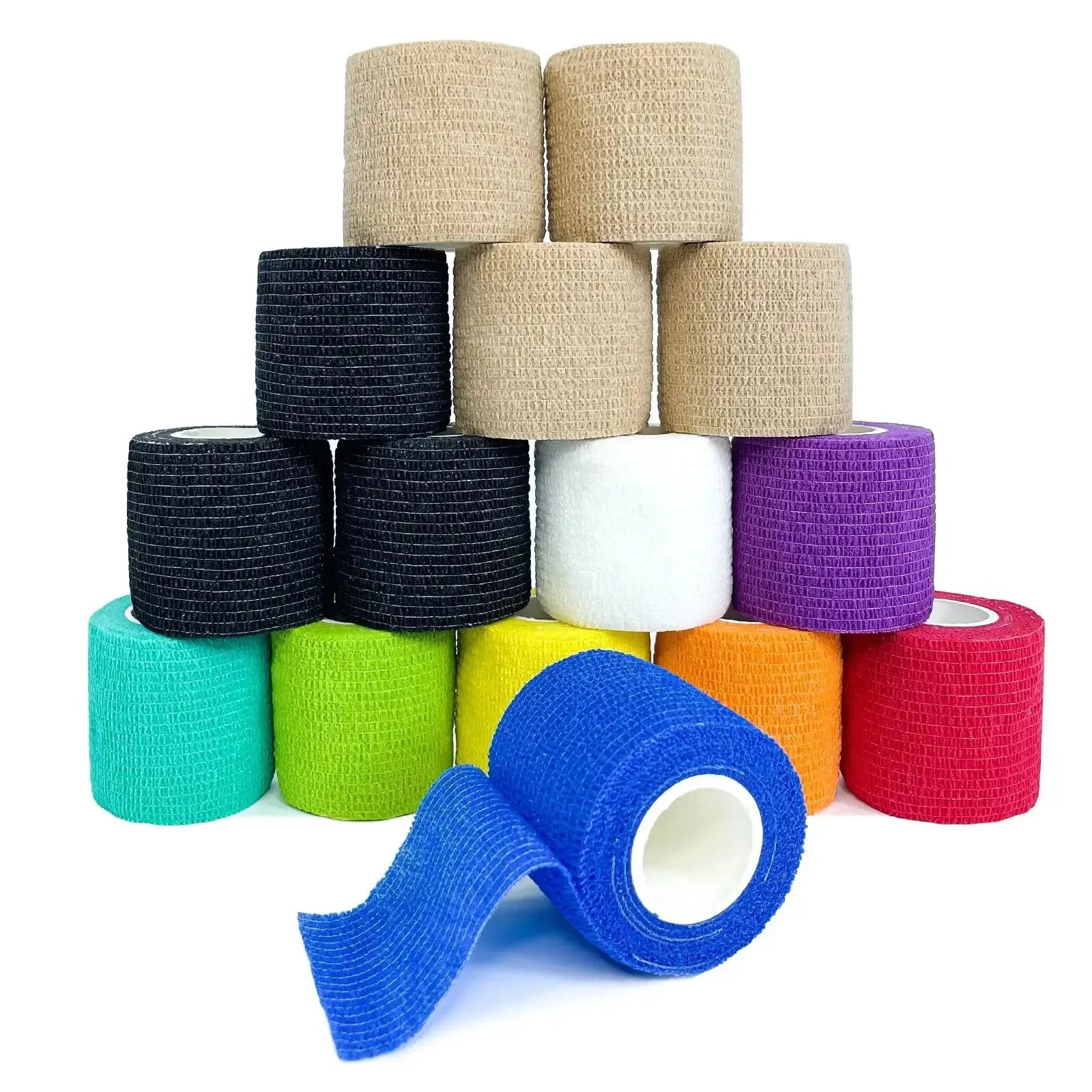 1Roll 2.5/5/7.5/10Cm*4.8M Non Woven Elastic Self Adhesive Bandage Cohesive Bandage for Sports Fixing Finger Wrist Leg