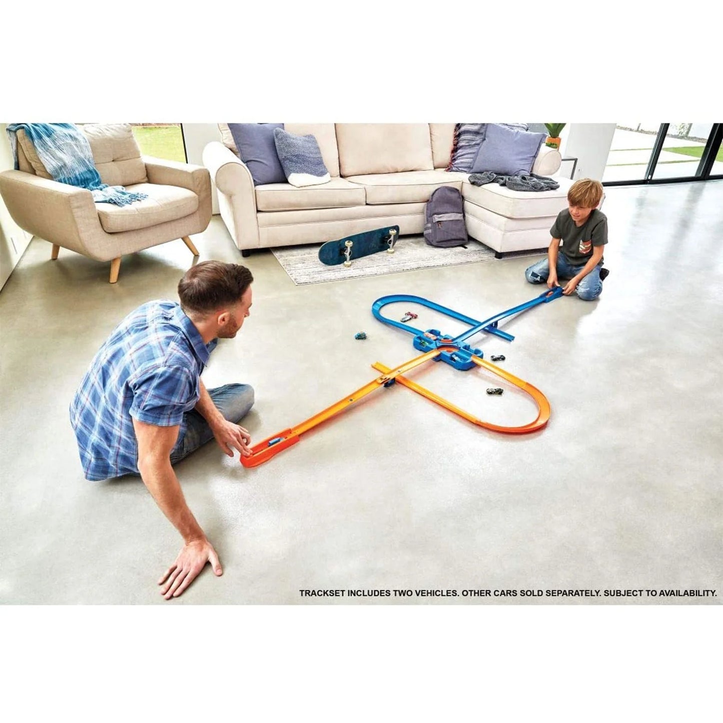 Toy Car Track Builder Deluxe Stunt Box with 15 Feet of Track