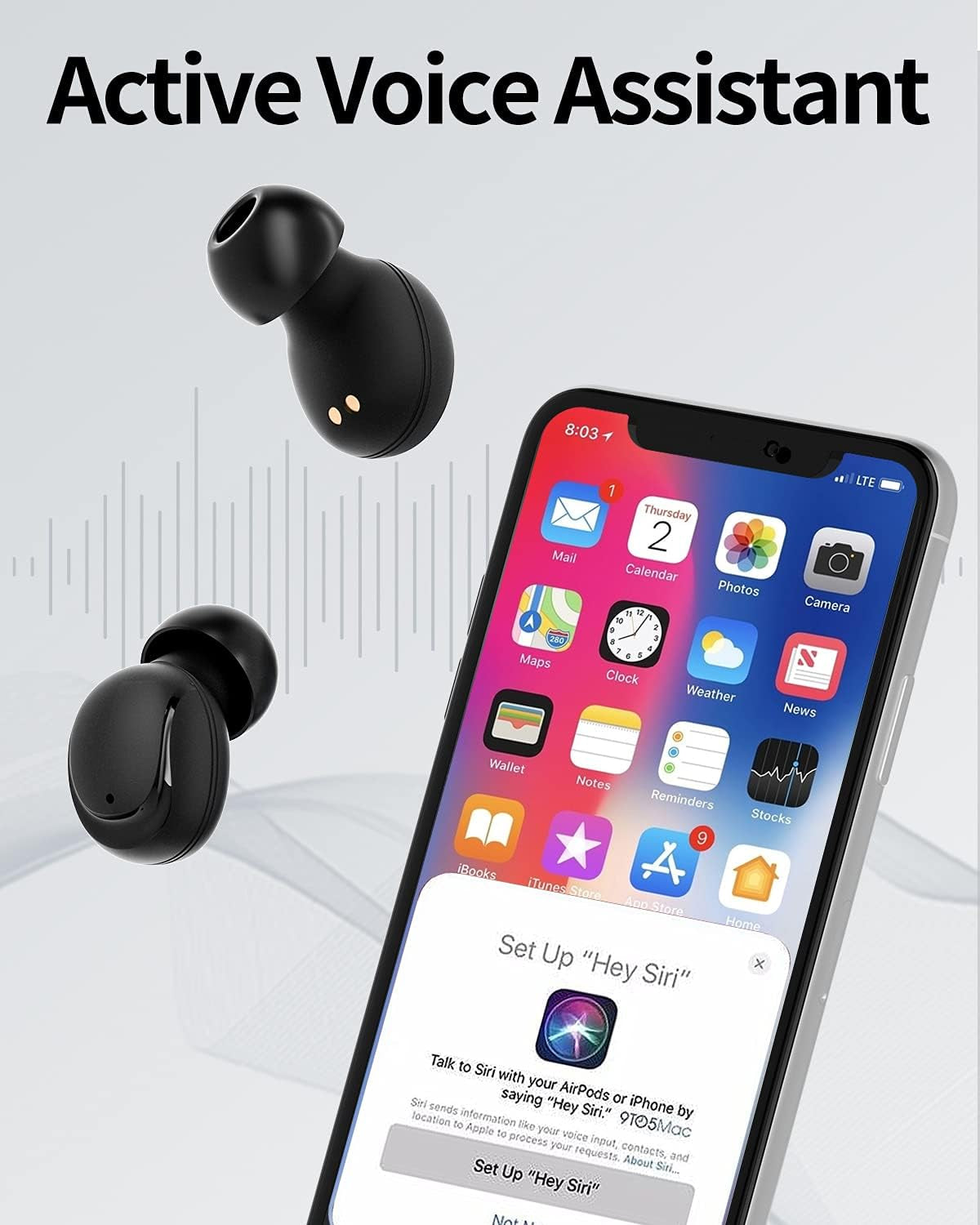 Wireless Earbuds Bluetooth 5.0 Earbuds for Ios Android Mini Earbuds Comfortable True Wireless Earbuds with Microphone Wireless in Ear Earphones Sweatproof 18Hrs Playtime Wireless Headphone Black