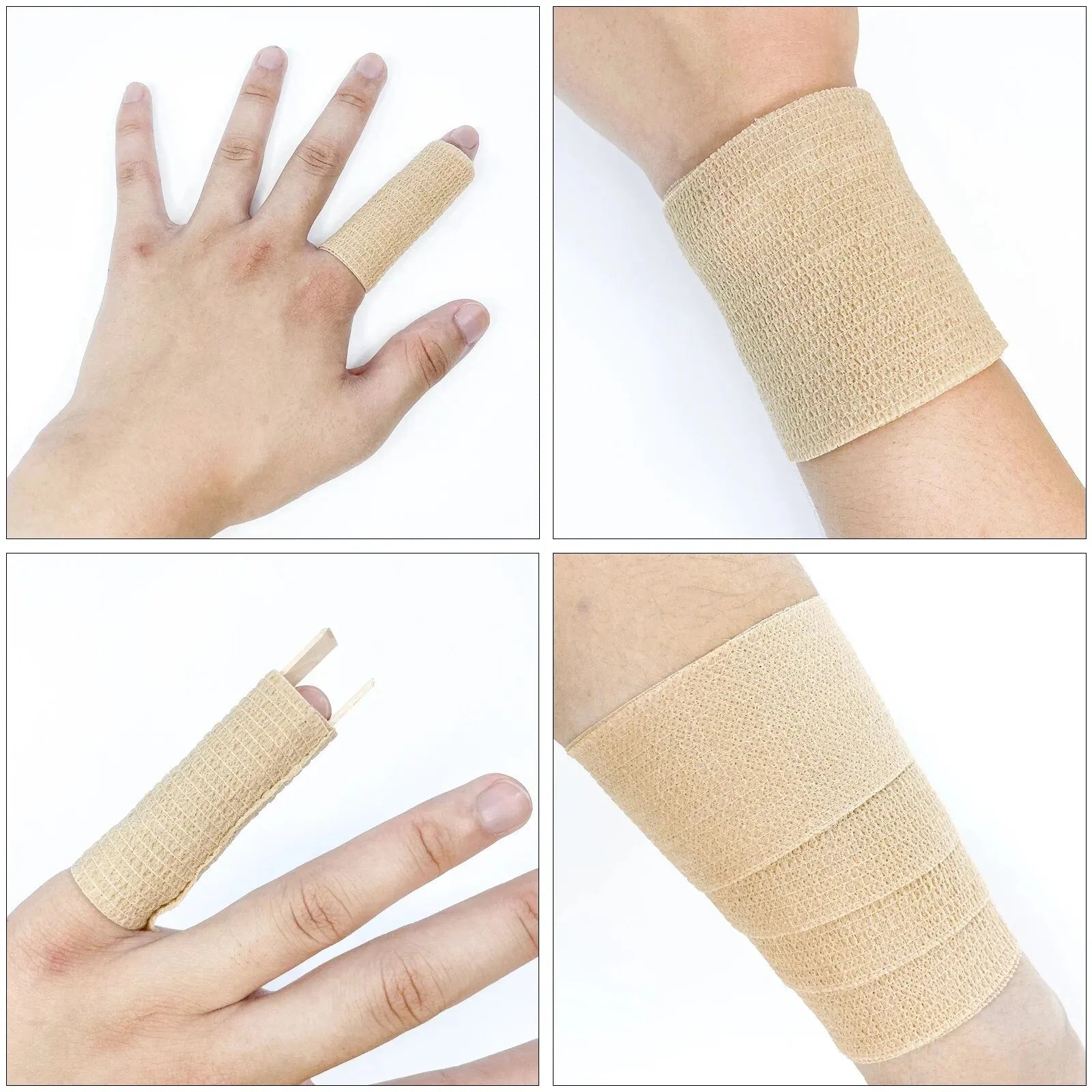 1Roll 2.5/5/7.5/10Cm*4.8M Non Woven Elastic Self Adhesive Bandage Cohesive Bandage for Sports Fixing Finger Wrist Leg