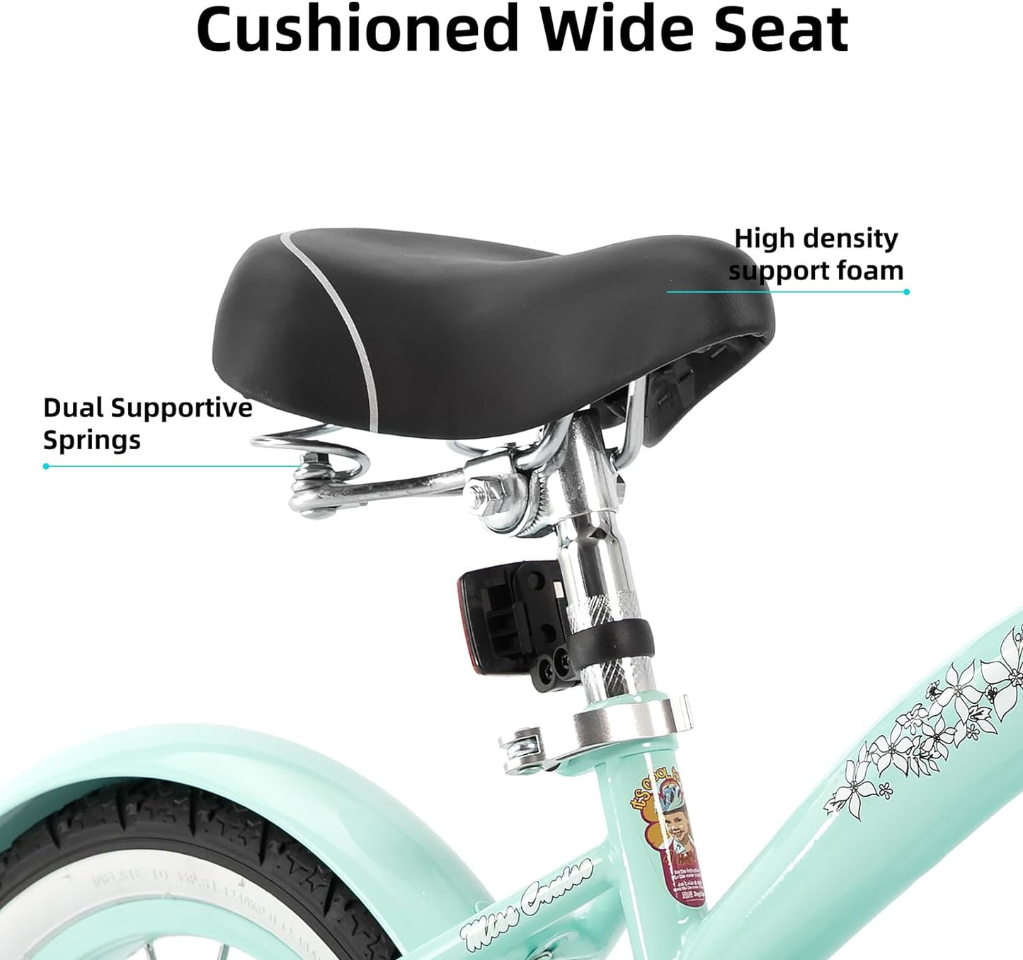 12 14 16 Inch Kids Cruiser Bike for Ages 2-7 Years Old Girls & Boys, Children'S Bicycle with Training Wheels, Coaster Brake, Fenders & Adjustable Seat