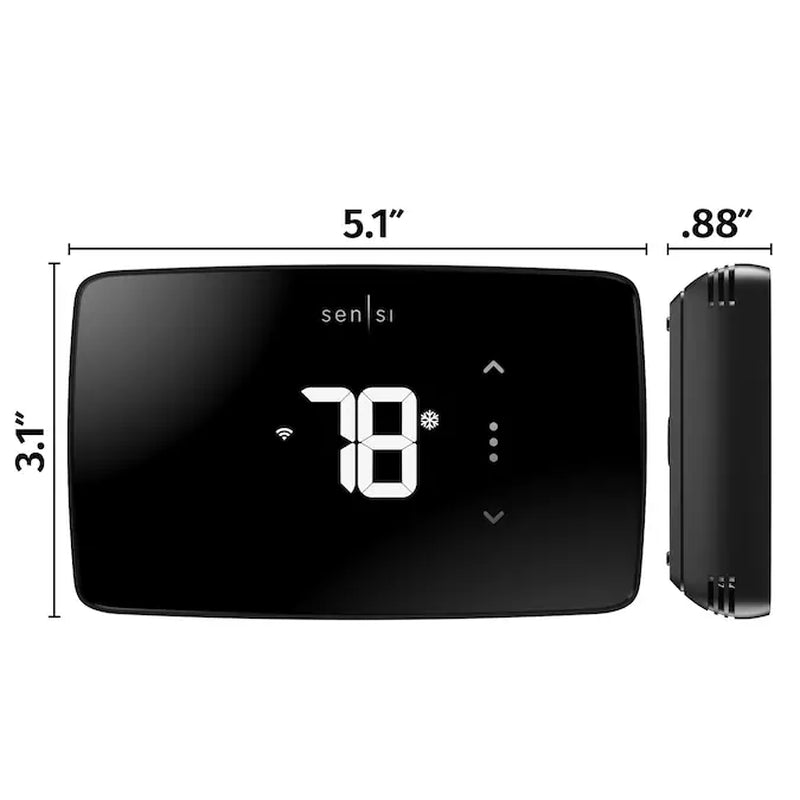 Sensi Black Smart Compatible Smart Thermostat with Wi-Fi Compatibility