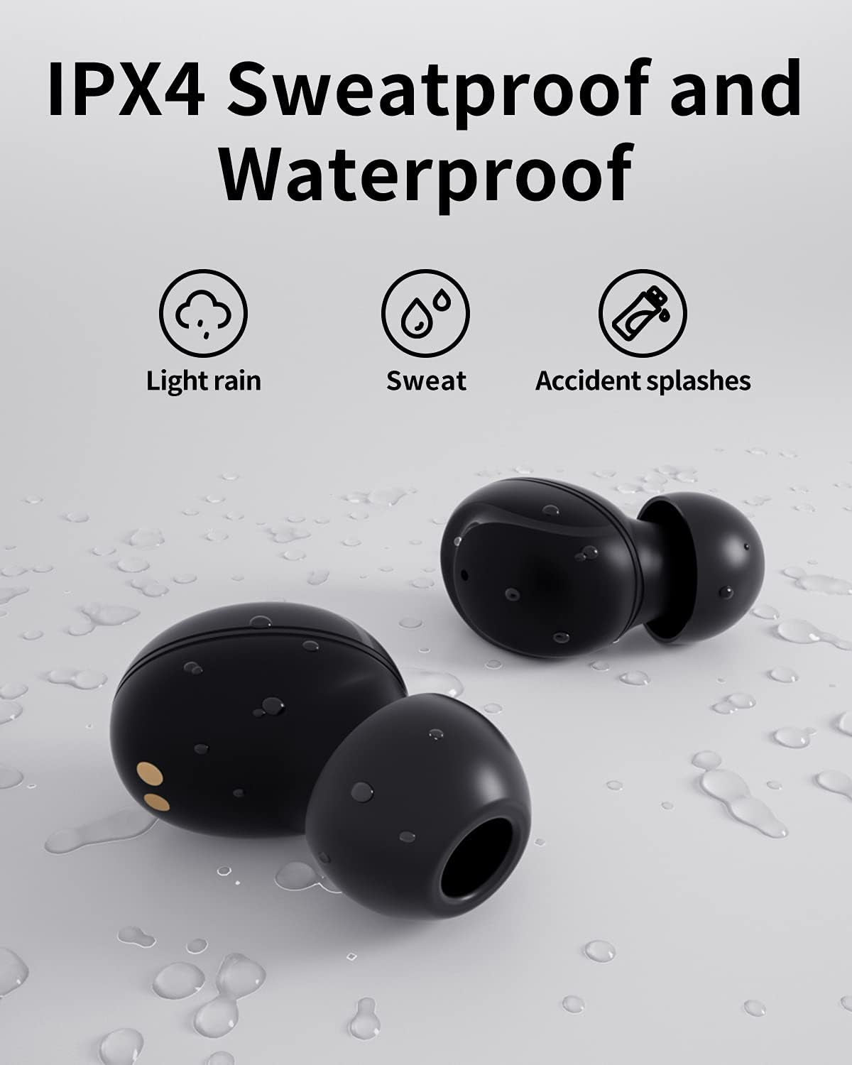 Wireless Earbuds Bluetooth 5.0 Earbuds for Ios Android Mini Earbuds Comfortable True Wireless Earbuds with Microphone Wireless in Ear Earphones Sweatproof 18Hrs Playtime Wireless Headphone Black