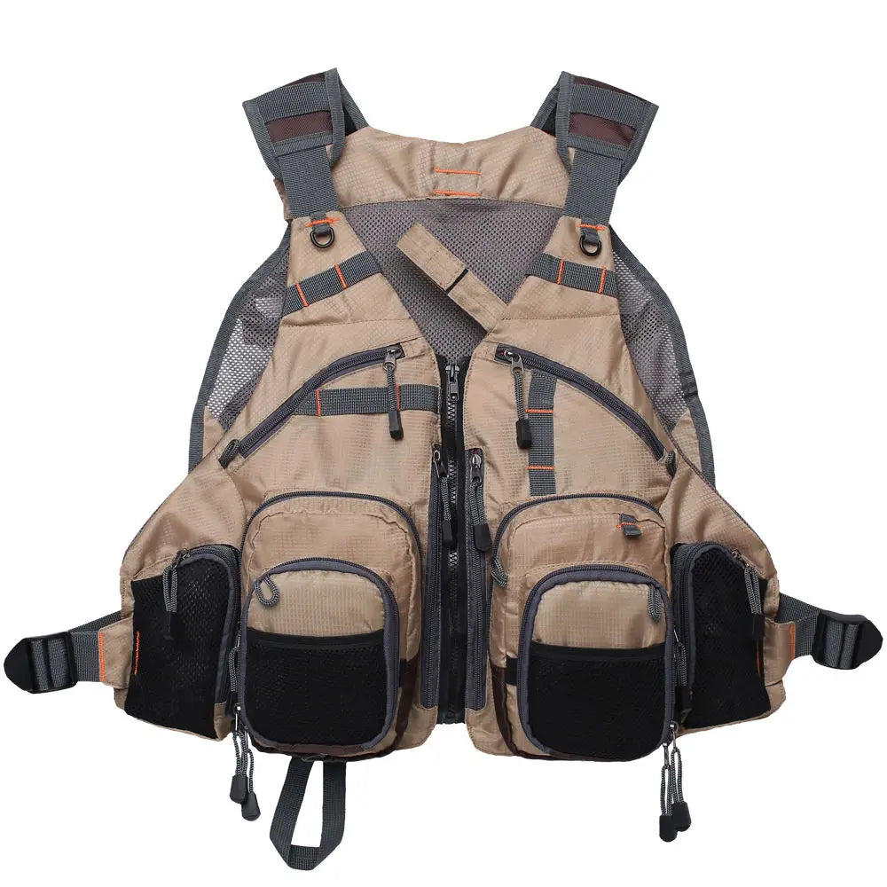 Fly Fishing Vest Adjustable Size Multiple Pockets Bass Fishing Mesh Backpack for Men and Women