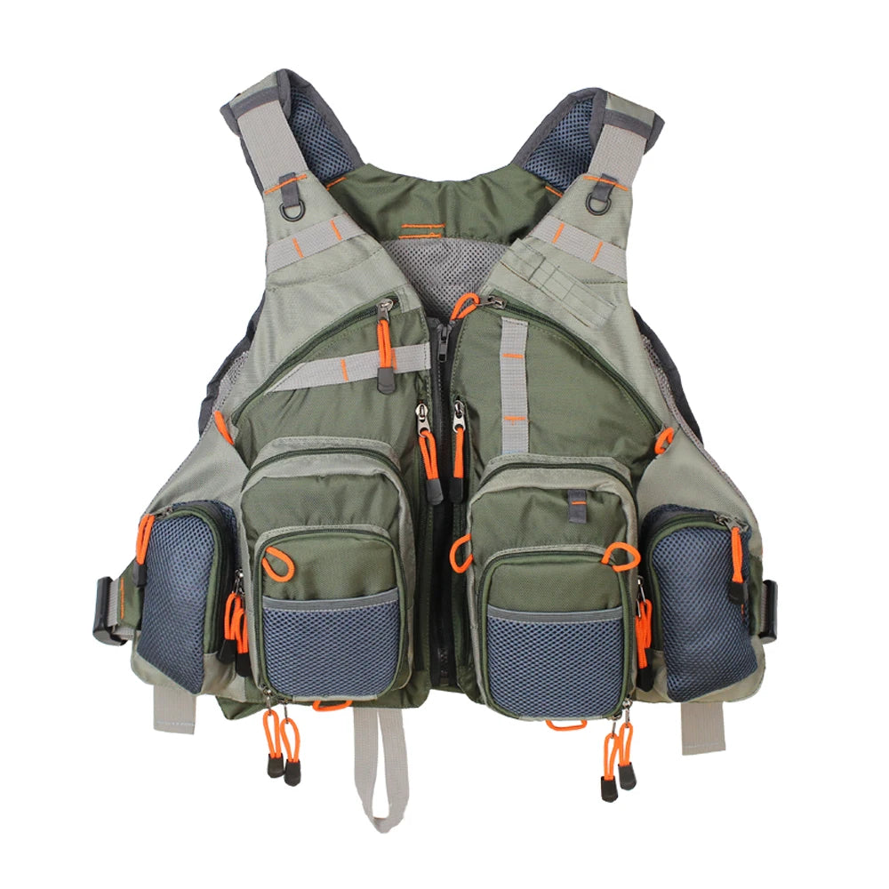 Fly Fishing Vest Adjustable Size Multiple Pockets Bass Fishing Mesh Backpack for Men and Women