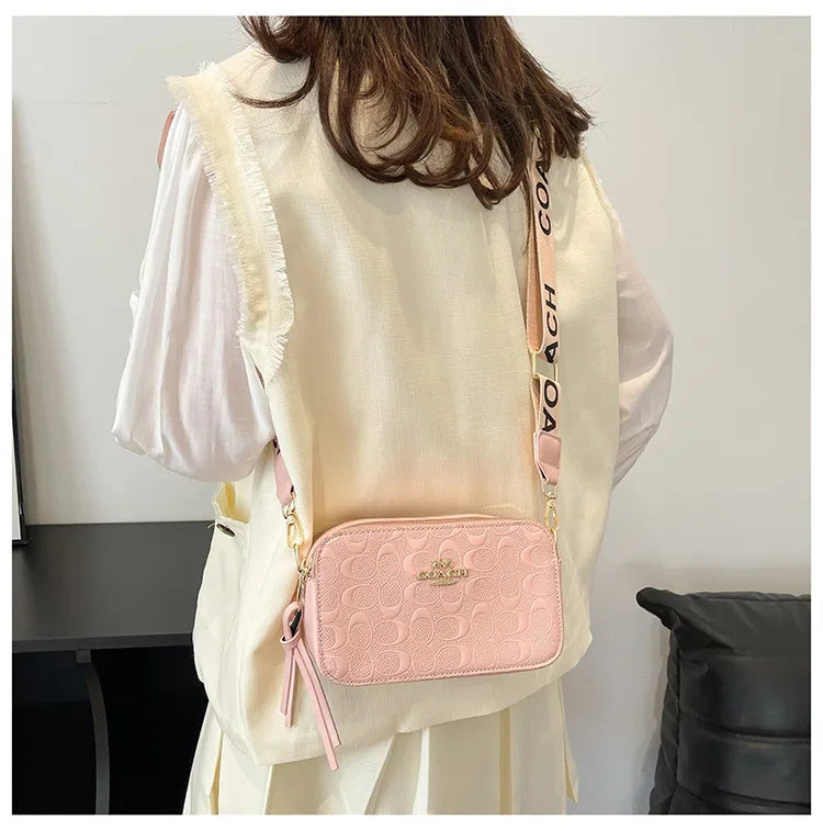 2025 High-end Camera Crossbody Bag Women's Niche Emboss Square Design Fashion Bag