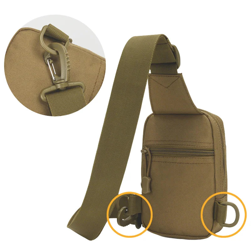 Tactical Chest Bag Military Trekking Pack EDC Sports Bag Shoulder Bag Crossbody Pack Assault Pouch for Hiking Cycling Campinga