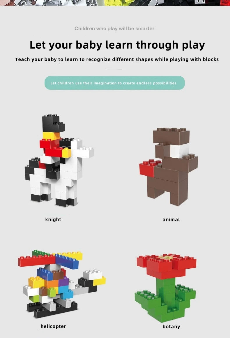 1000 DIY creative building blocks bulk set Urban Classic building blocks Assembled birthday gift children's educational toys