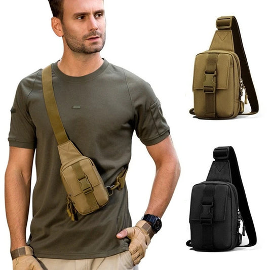 Tactical Chest Bag Military Trekking Pack EDC Sports Bag Shoulder Bag Crossbody Pack Assault Pouch for Hiking Cycling Campinga