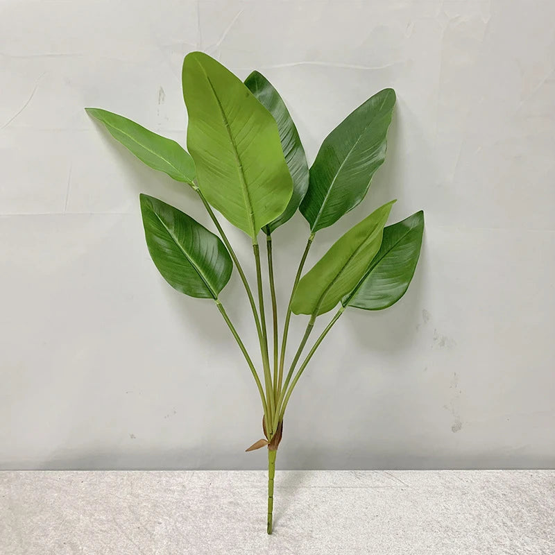 New Artificial Plantain Leaf Long Branch Fake Plants for DIY Party Wedding Room Decor Simulated Plants for Outdoor Decoration