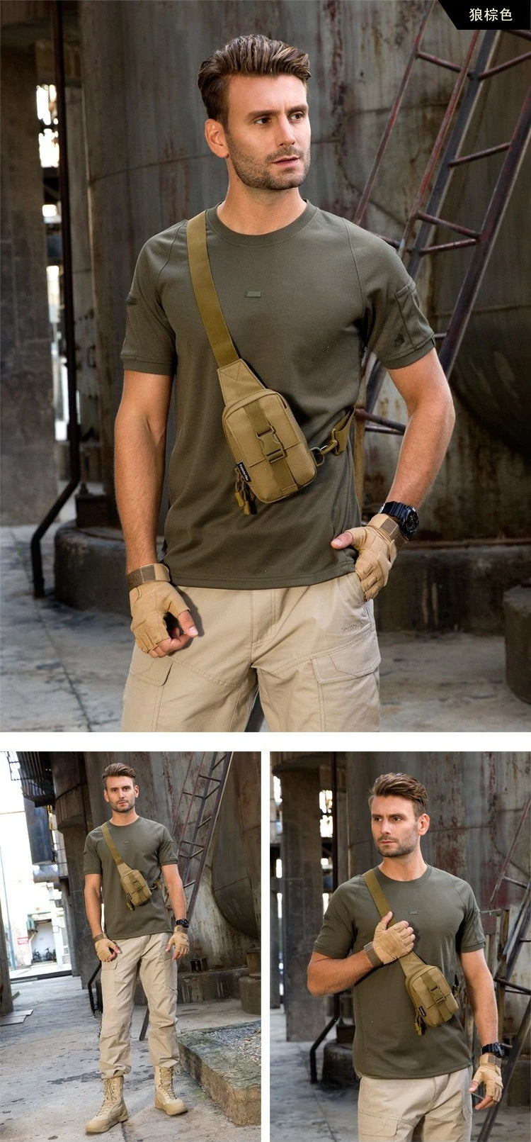 Tactical Chest Bag Military Trekking Pack EDC Sports Bag Shoulder Bag Crossbody Pack Assault Pouch for Hiking Cycling Campinga