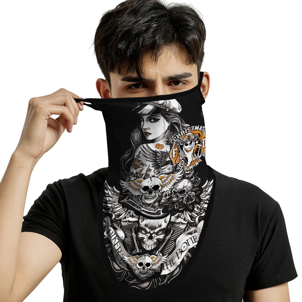 Motorcycle Mask Breathable Ice Silk Multifunctional Ear Hanging Mask Mountaineering Skiing Neck Protection Triangle Scarf Summer