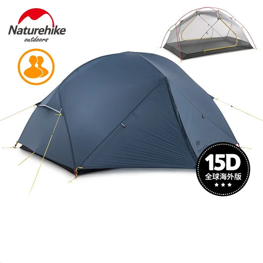 Naturehike-Mongar 2 Camping Tent, Double Layers, Waterproof, Ultralight Dome Tent, 2 Person