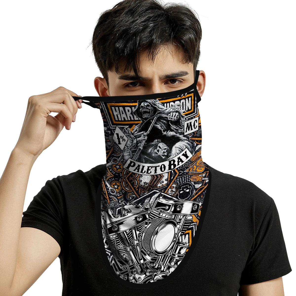 Motorcycle Mask Breathable Ice Silk Multifunctional Ear Hanging Mask Mountaineering Skiing Neck Protection Triangle Scarf Summer