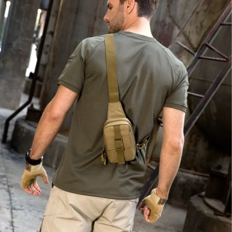 Tactical Chest Bag Military Trekking Pack EDC Sports Bag Shoulder Bag Crossbody Pack Assault Pouch for Hiking Cycling Campinga