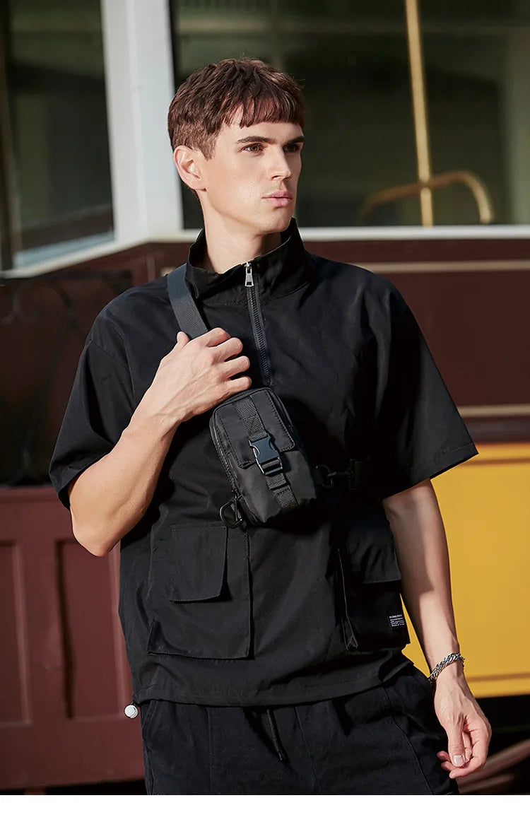 Tactical Chest Bag Military Trekking Pack EDC Sports Bag Shoulder Bag Crossbody Pack Assault Pouch for Hiking Cycling Campinga