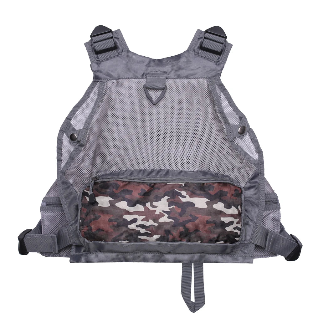 Fly Fishing Vest Adjustable Size Multiple Pockets Bass Fishing Mesh Backpack for Men and Women