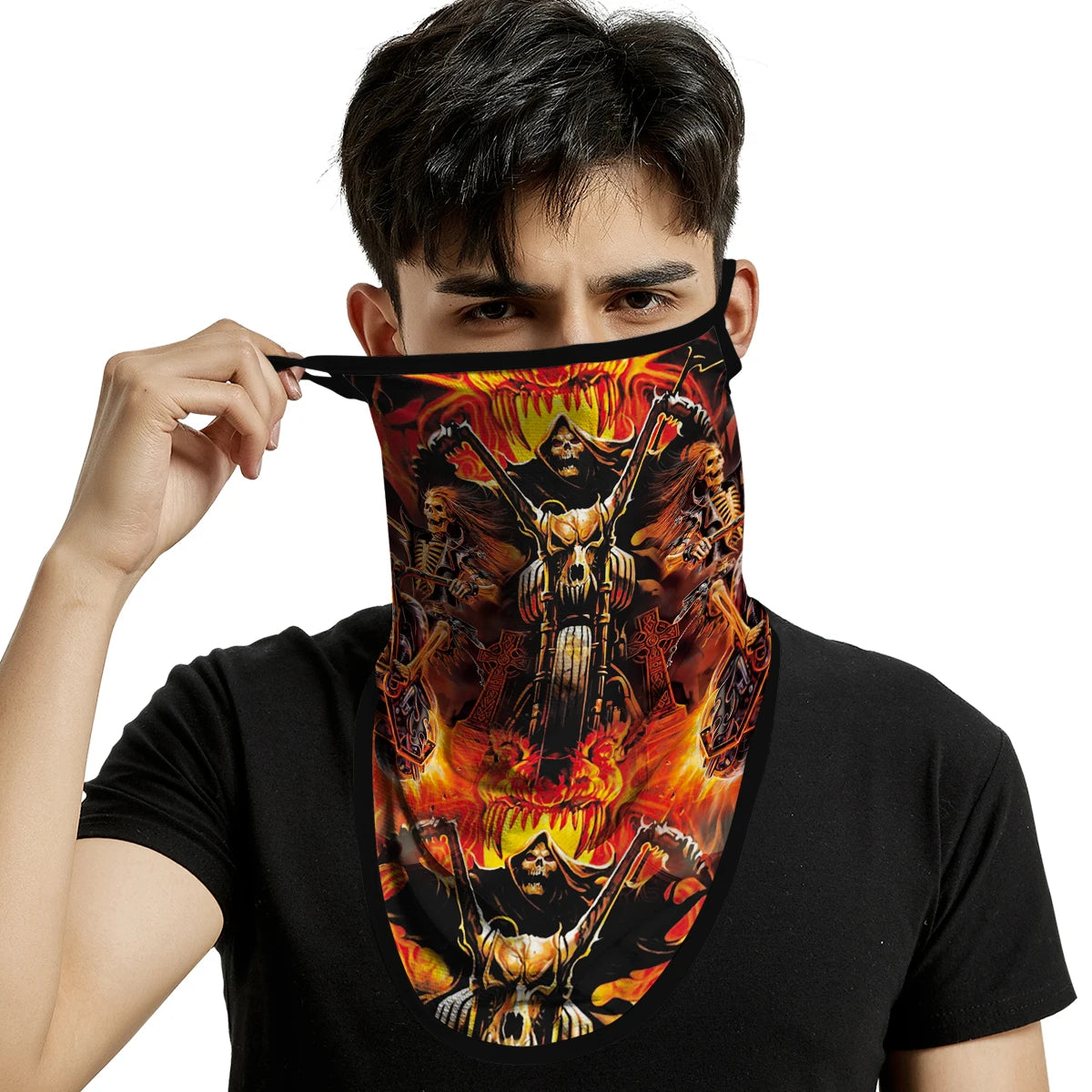 Motorcycle Mask Breathable Ice Silk Multifunctional Ear Hanging Mask Mountaineering Skiing Neck Protection Triangle Scarf Summer