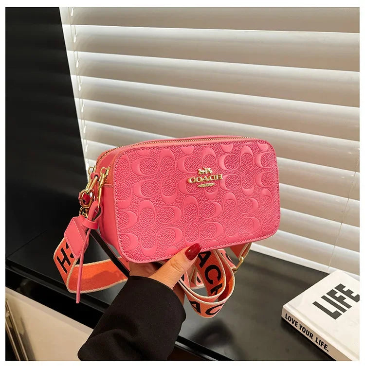 2025 High-end Camera Crossbody Bag Women's Niche Emboss Square Design Fashion Bag
