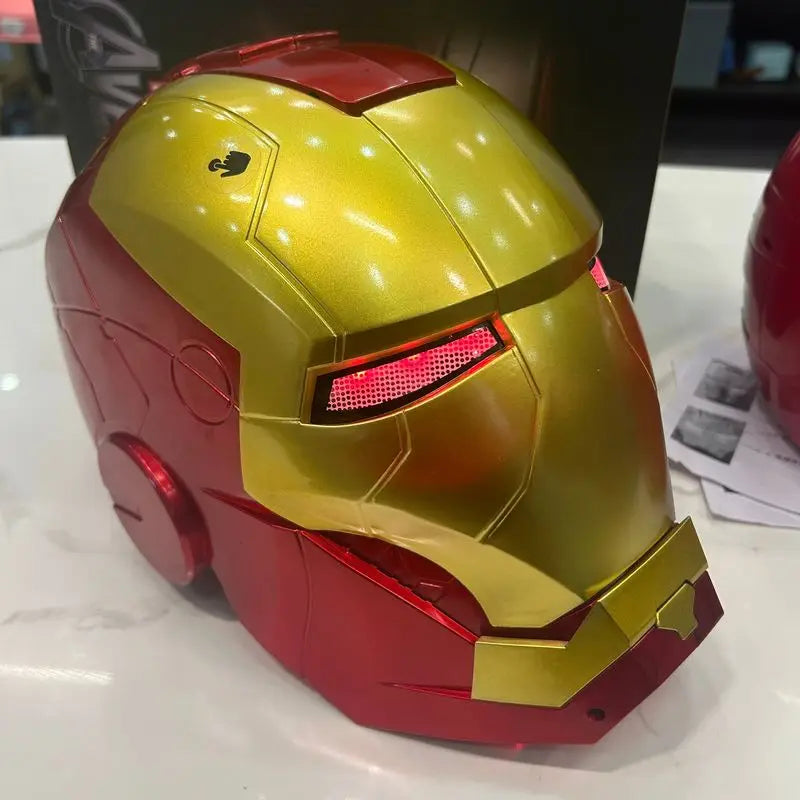 Iron Man Cartoon Marvel Helmet Electric Wearable Mask 1:1 Automatic Opening And Closing Model Adult Trend Toy Birthday Gift