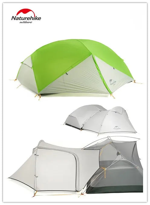 Naturehike-Mongar 2 Camping Tent, Double Layers, Waterproof, Ultralight Dome Tent, 2 Person