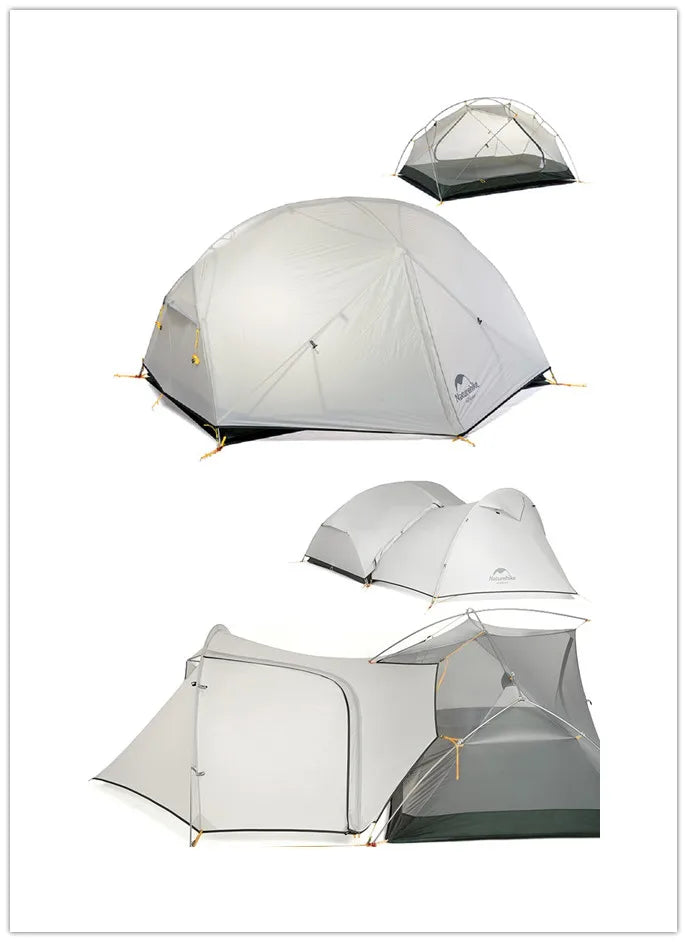 Naturehike-Mongar 2 Camping Tent, Double Layers, Waterproof, Ultralight Dome Tent, 2 Person