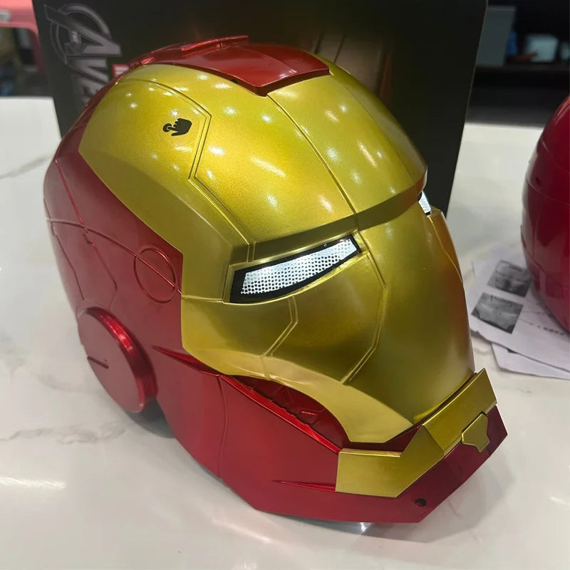Iron Man Cartoon Marvel Helmet Electric Wearable Mask 1:1 Automatic Opening And Closing Model Adult Trend Toy Birthday Gift